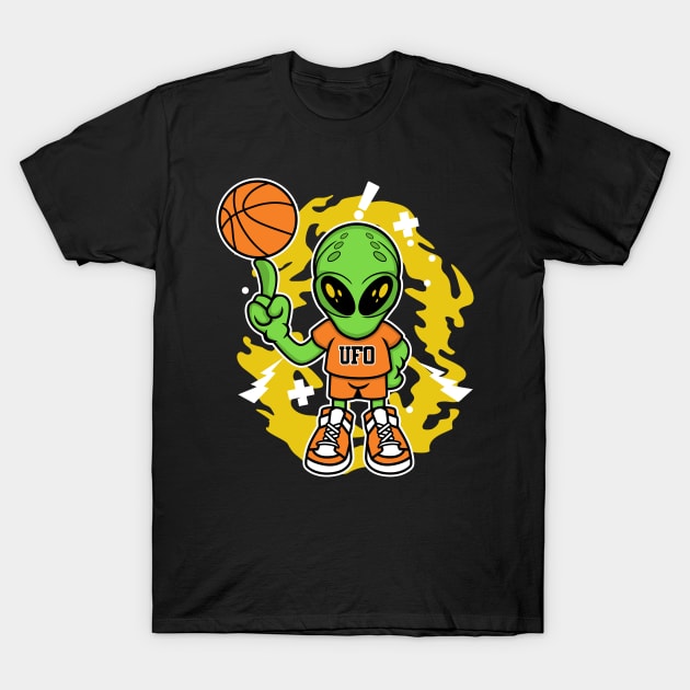 ALIEN BASKETBALL PLAYER T-Shirt by beanbeardy